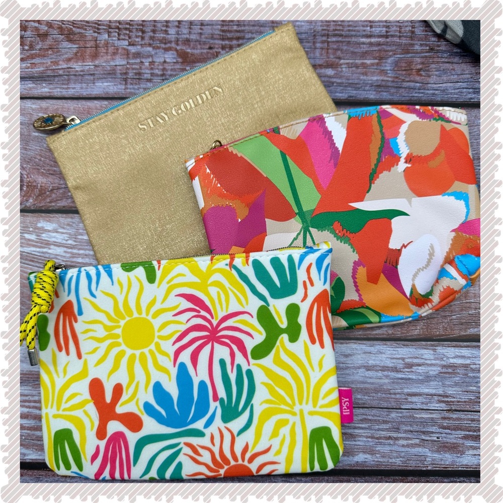 IPSY Set of 3 cosmetic makeup zipper bags NEW!